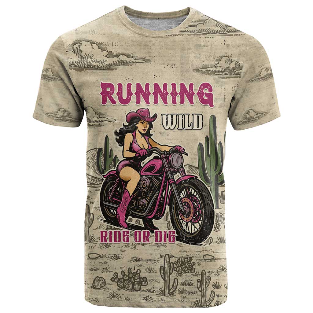 Cowgirl T Shirt Running Wild Ride Or Die