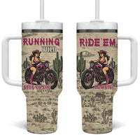 Cowgirl Tumbler With Handle Running Wild Ride Or Die