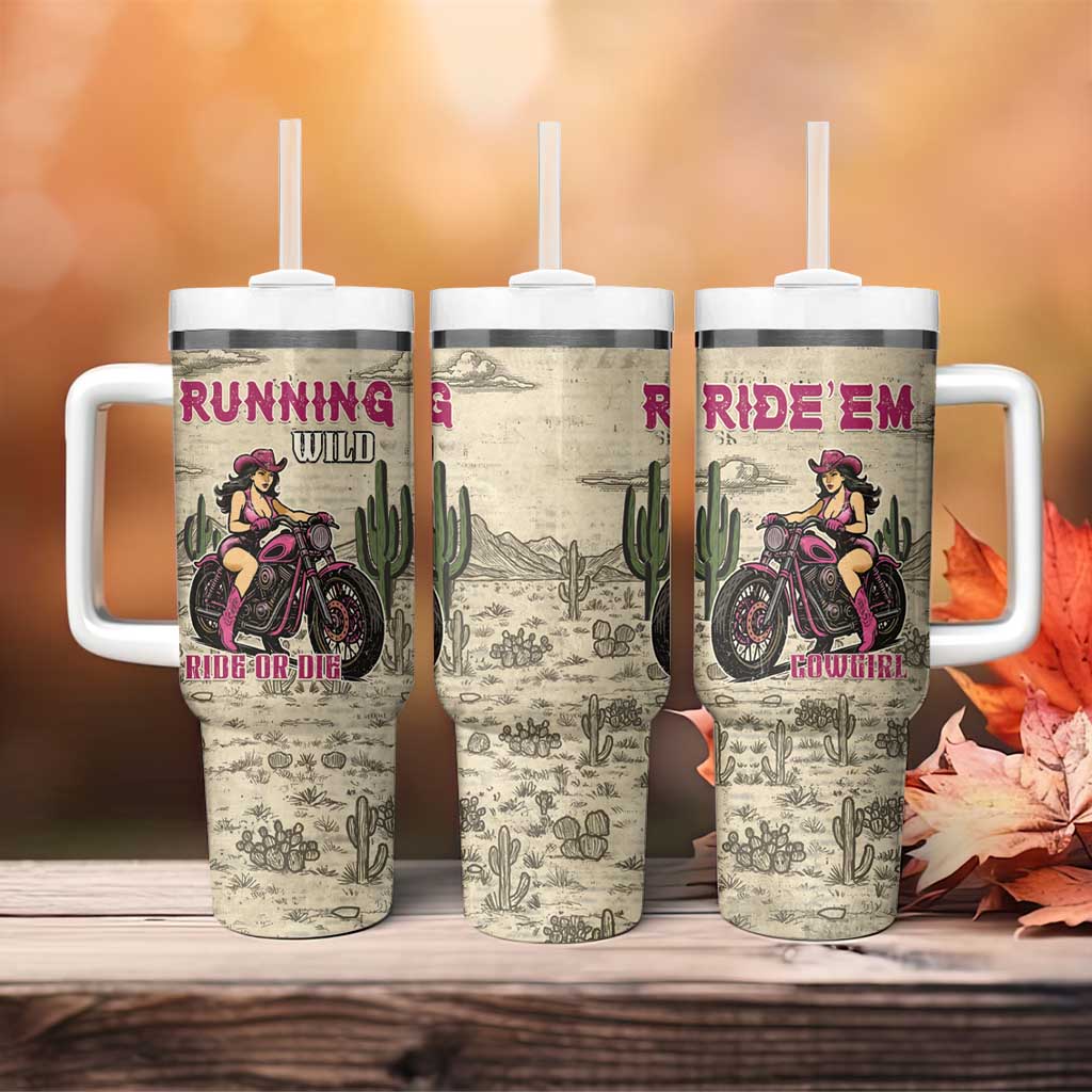 Cowgirl Tumbler With Handle Running Wild Ride Or Die