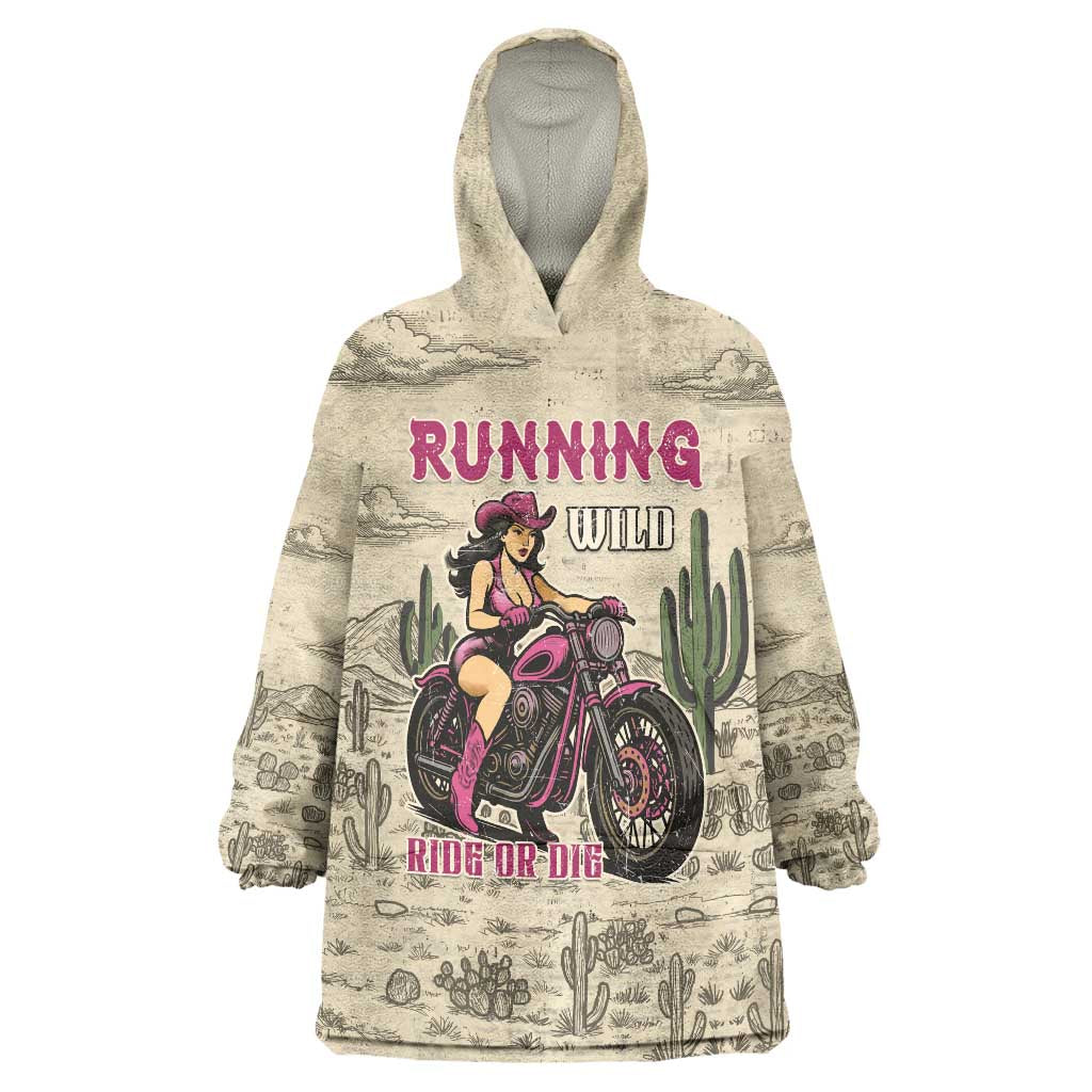 Cowgirl Wearable Blanket Hoodie Running Wild Ride Or Die
