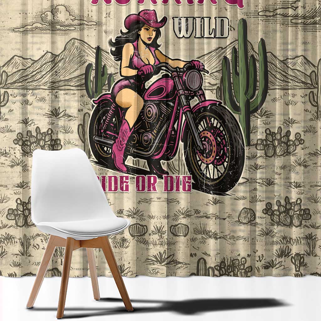 Cowgirl Window Curtain Running Wild Ride Or Die