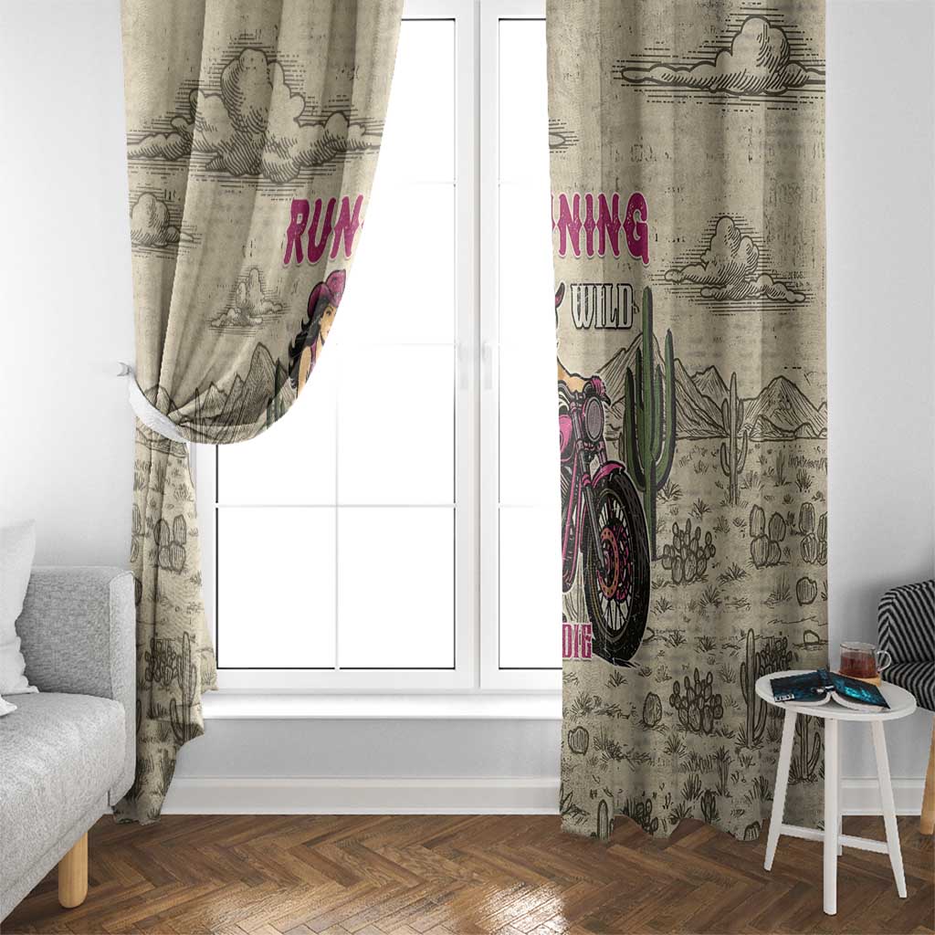 Cowgirl Window Curtain Running Wild Ride Or Die
