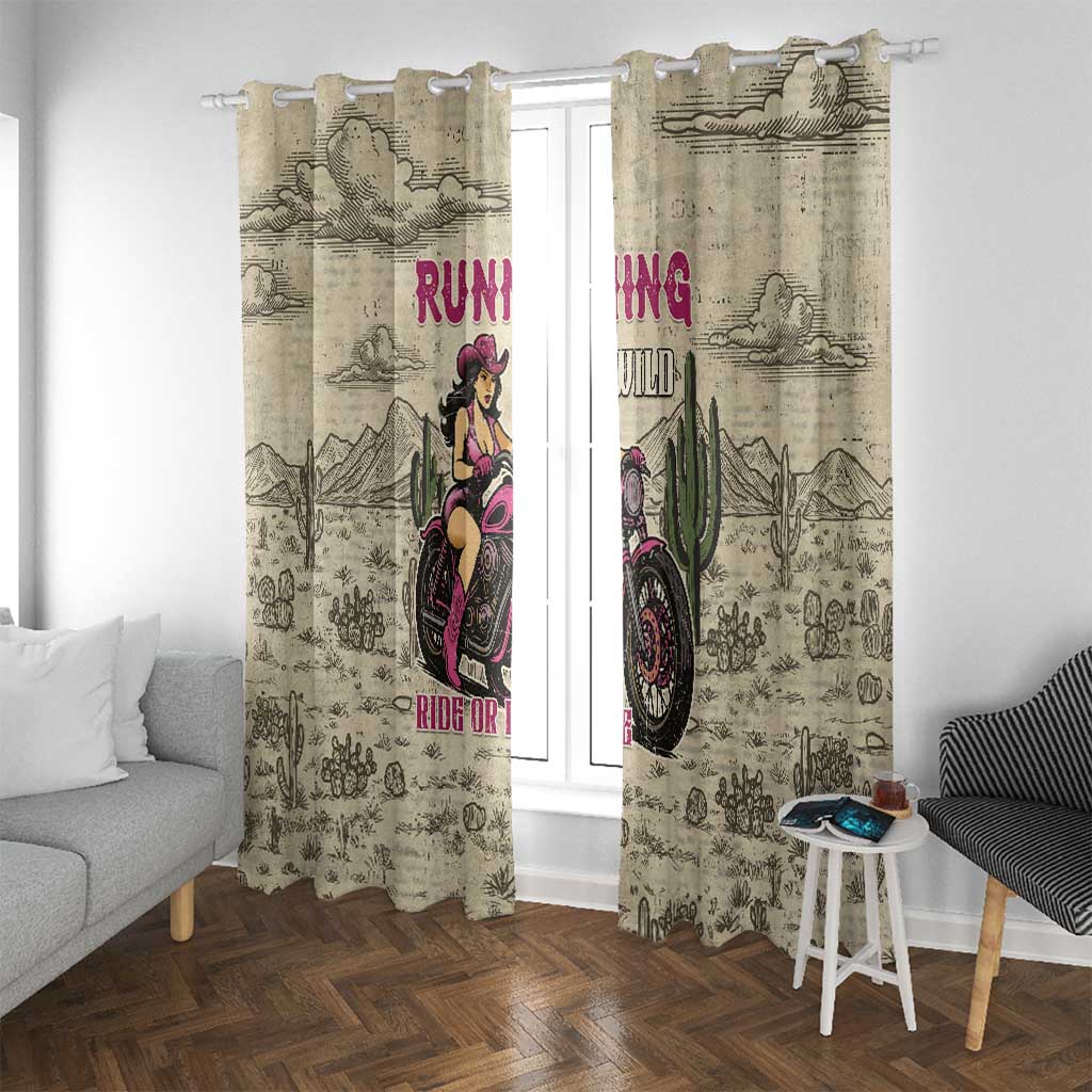 Cowgirl Window Curtain Running Wild Ride Or Die