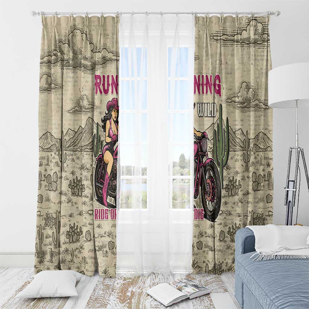 Cowgirl Window Curtain Running Wild Ride Or Die