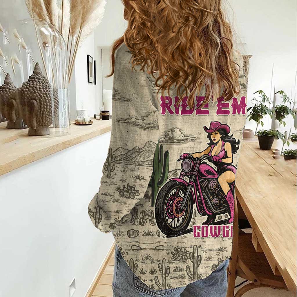Cowgirl Women Casual Shirt Running Wild Ride Or Die