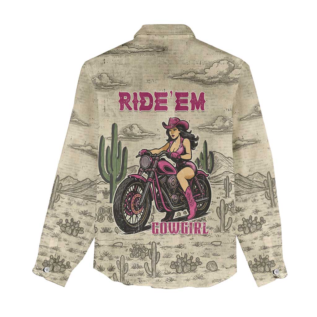 Cowgirl Women Casual Shirt Running Wild Ride Or Die