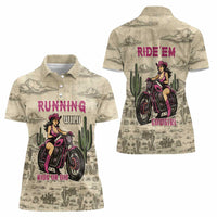 Cowgirl Women Polo Shirt Running Wild Ride Or Die