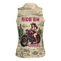 Cowgirl Women Sleeveless Polo Shirt Running Wild Ride Or Die