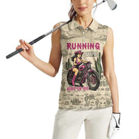 Cowgirl Women Sleeveless Polo Shirt Running Wild Ride Or Die