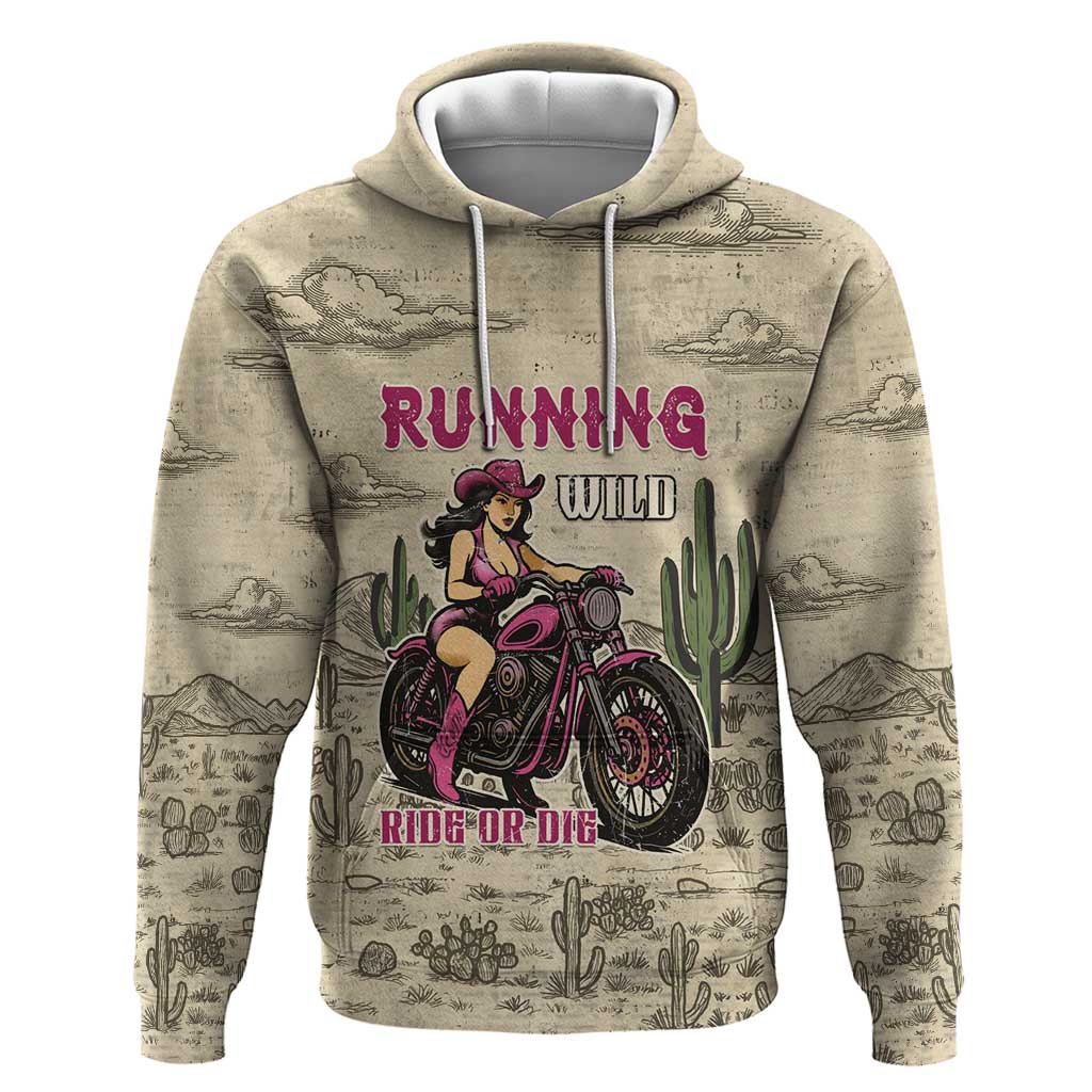 Cowgirl Zip Hoodie Running Wild Ride Or Die
