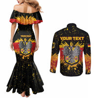 Personalized Germany Couples Matching Mermaid Dress and Long Sleeve Button Shirt Bundeswappen Art Symbol - Wonder Print Shop