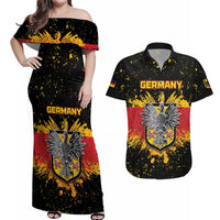 Personalized Germany Couples Matching Off Shoulder Maxi Dress and Hawaiian Shirt Bundeswappen Art Symbol - Wonder Print Shop