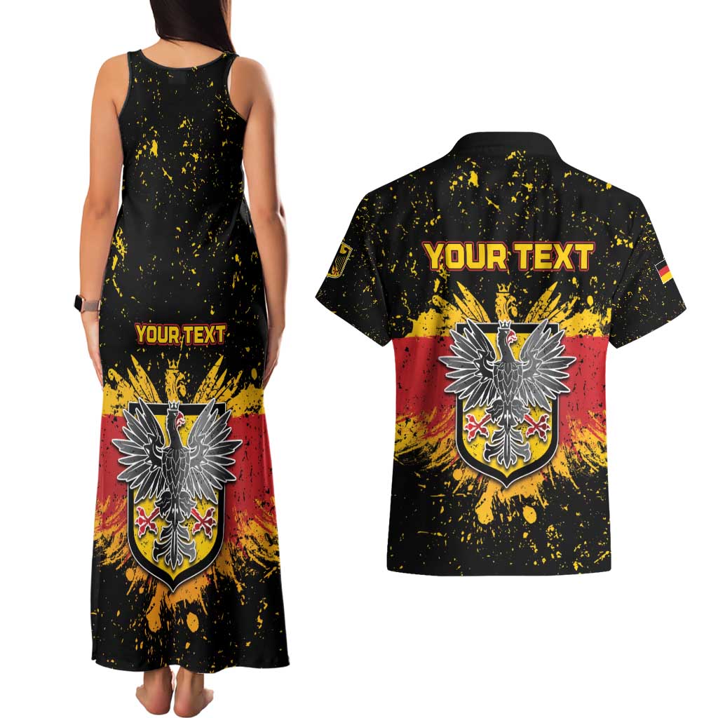 Personalized Germany Couples Matching Tank Maxi Dress and Hawaiian Shirt Bundeswappen Art Symbol - Wonder Print Shop
