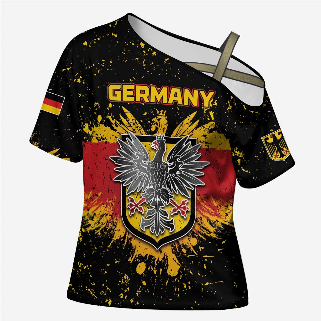 Personalized Germany Cross Shoulder Shirt Bundeswappen Art Symbol - Wonder Print Shop