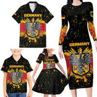 Personalized Germany Family Matching Long Sleeve Bodycon Dress and Hawaiian Shirt Bundeswappen Art Symbol - Wonder Print Shop