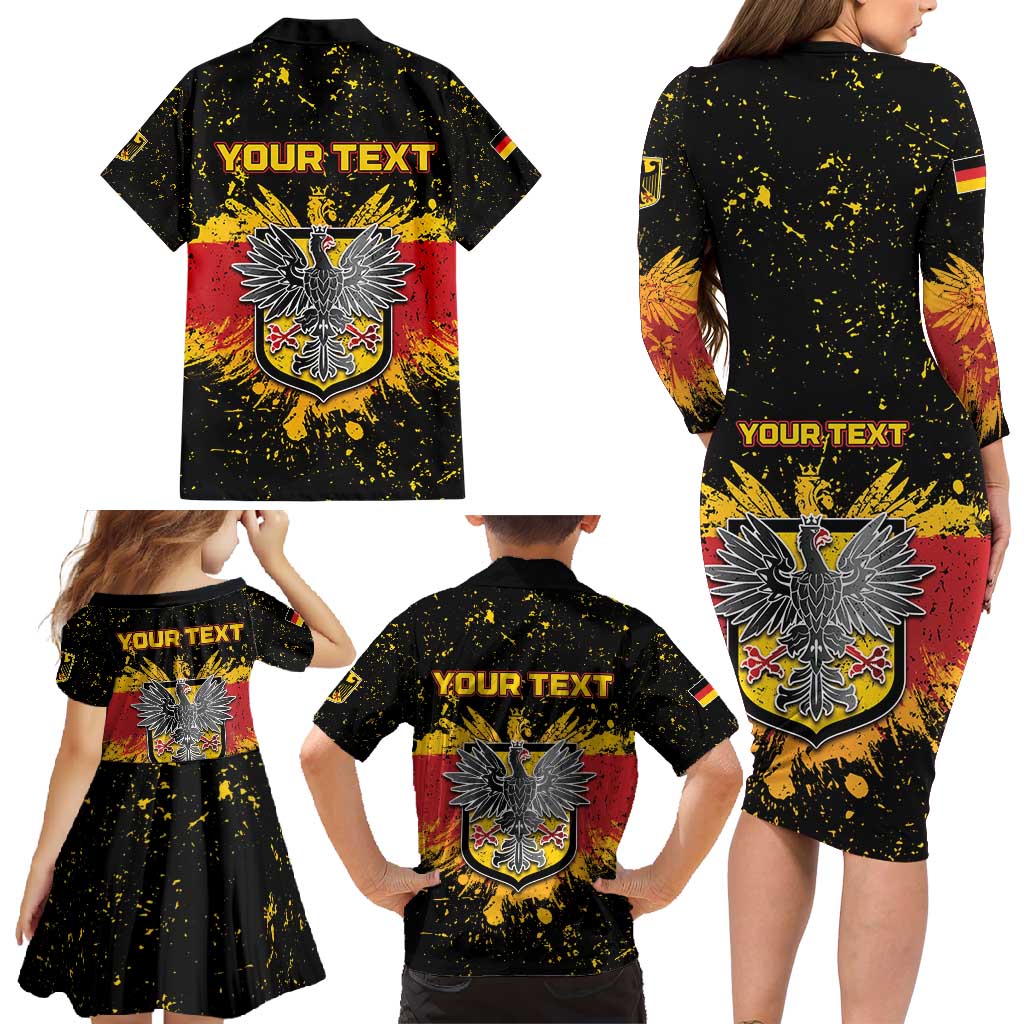 Personalized Germany Family Matching Long Sleeve Bodycon Dress and Hawaiian Shirt Bundeswappen Art Symbol - Wonder Print Shop