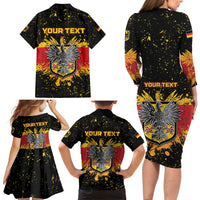 Personalized Germany Family Matching Long Sleeve Bodycon Dress and Hawaiian Shirt Bundeswappen Art Symbol - Wonder Print Shop