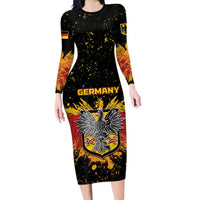 Personalized Germany Family Matching Long Sleeve Bodycon Dress and Hawaiian Shirt Bundeswappen Art Symbol - Wonder Print Shop
