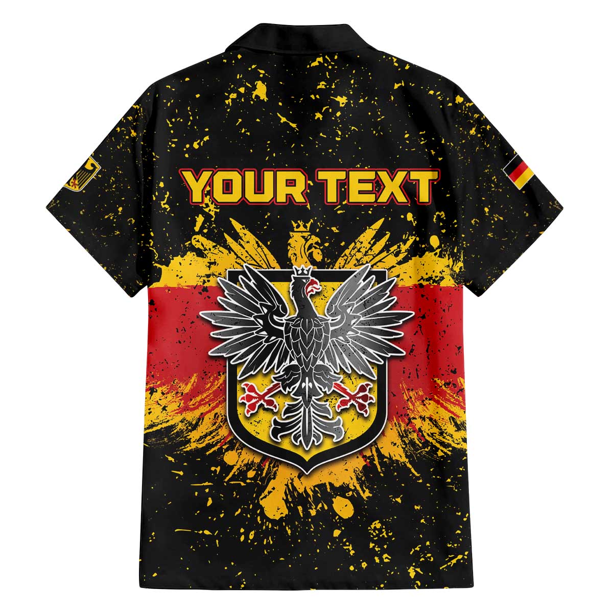 Personalized Germany Family Matching Off The Shoulder Long Sleeve Dress and Hawaiian Shirt Bundeswappen Art Symbol - Wonder Print Shop