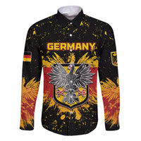 Personalized Germany Family Matching Off The Shoulder Long Sleeve Dress and Hawaiian Shirt Bundeswappen Art Symbol - Wonder Print Shop