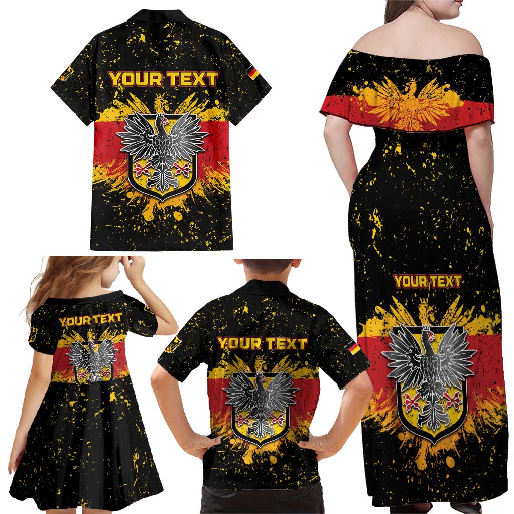 Personalized Germany Family Matching Off Shoulder Maxi Dress and Hawaiian Shirt Bundeswappen Art Symbol - Wonder Print Shop