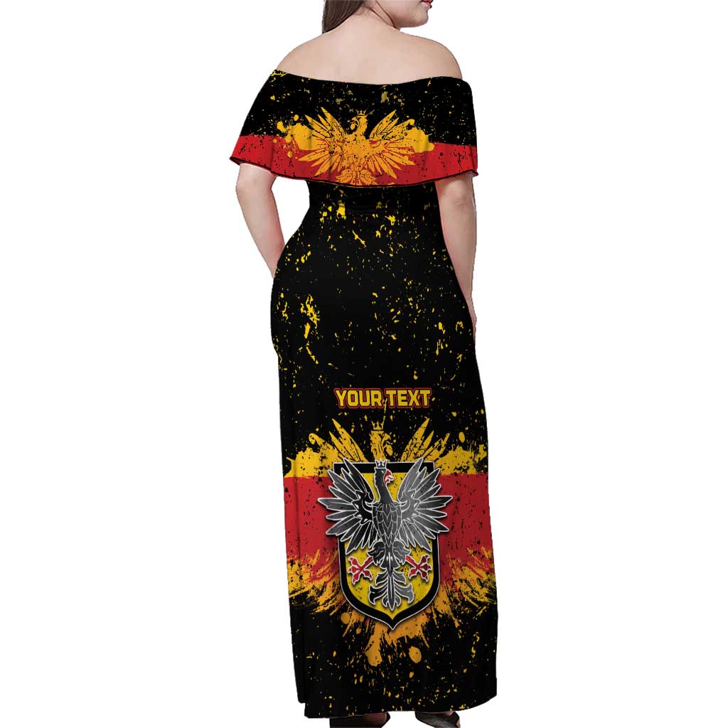 Personalized Germany Family Matching Off Shoulder Maxi Dress and Hawaiian Shirt Bundeswappen Art Symbol - Wonder Print Shop