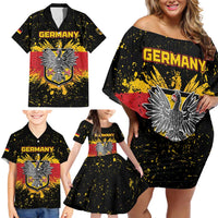 Personalized Germany Family Matching Off Shoulder Short Dress and Hawaiian Shirt Bundeswappen Art Symbol - Wonder Print Shop