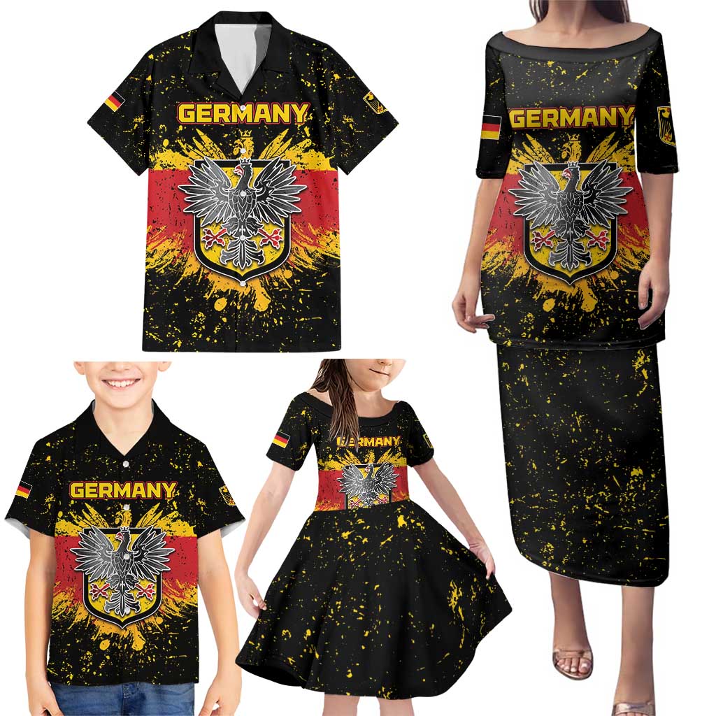 Personalized Germany Family Matching Puletasi and Hawaiian Shirt Bundeswappen Art Symbol - Wonder Print Shop