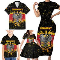 Personalized Germany Family Matching Short Sleeve Bodycon Dress and Hawaiian Shirt Bundeswappen Art Symbol - Wonder Print Shop
