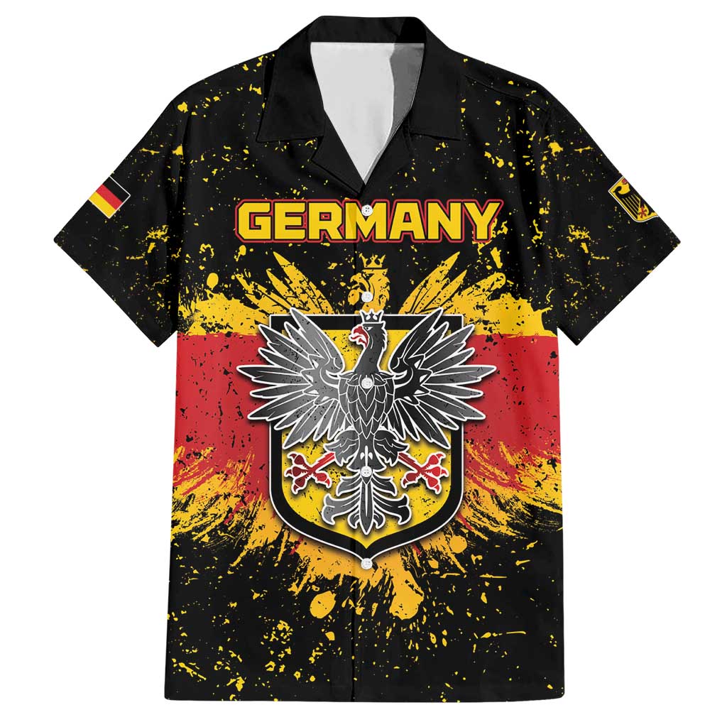 Personalized Germany Family Matching Short Sleeve Bodycon Dress and Hawaiian Shirt Bundeswappen Art Symbol - Wonder Print Shop