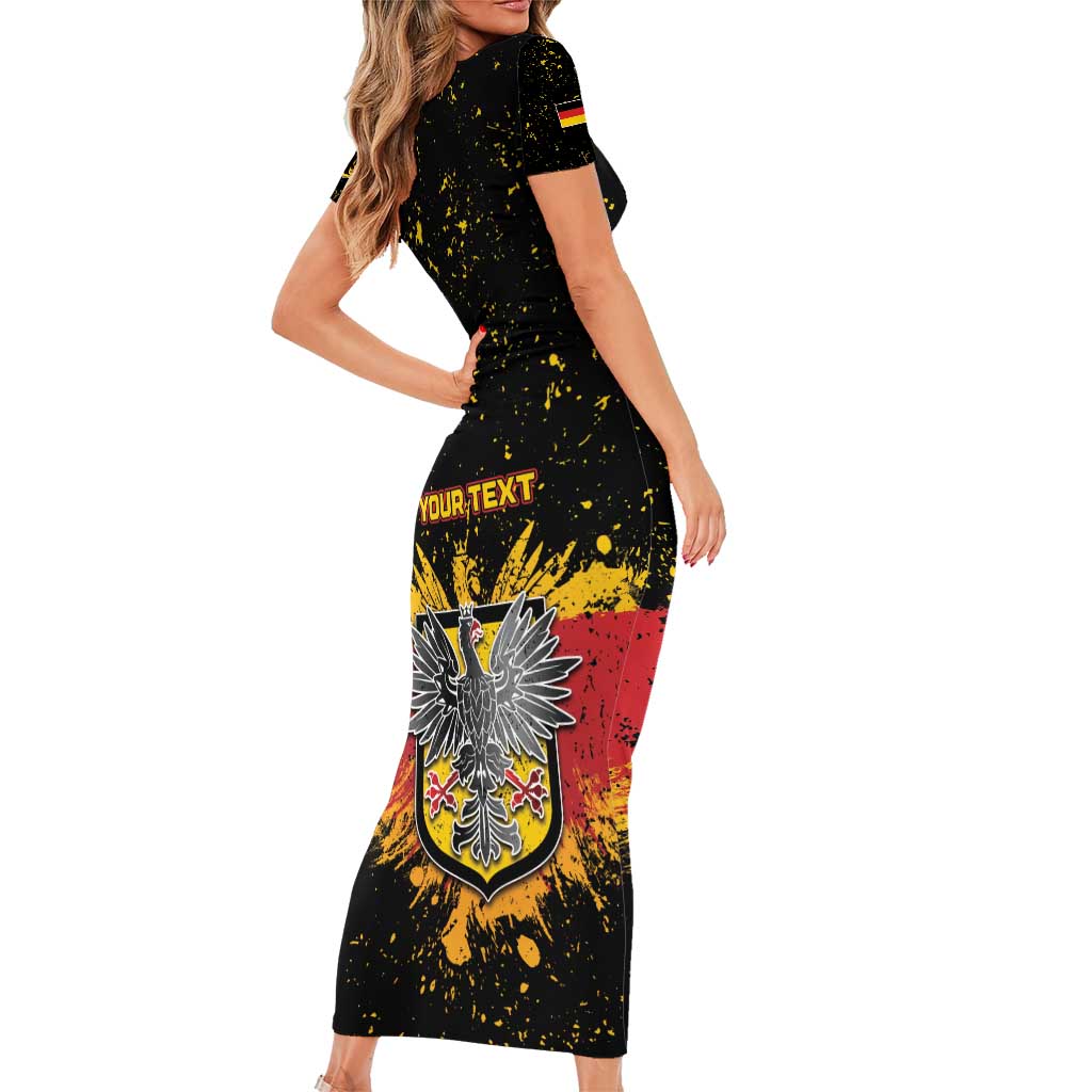 Personalized Germany Family Matching Short Sleeve Bodycon Dress and Hawaiian Shirt Bundeswappen Art Symbol - Wonder Print Shop