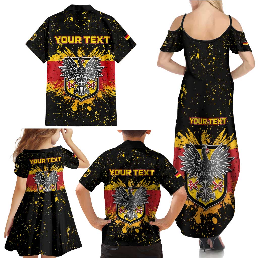 Personalized Germany Family Matching Summer Maxi Dress and Hawaiian Shirt Bundeswappen Art Symbol - Wonder Print Shop