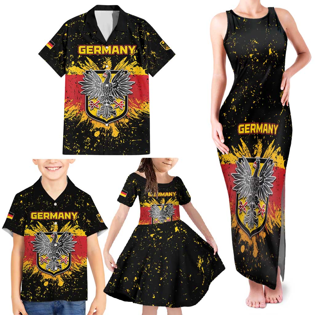 Personalized Germany Family Matching Tank Maxi Dress and Hawaiian Shirt Bundeswappen Art Symbol - Wonder Print Shop