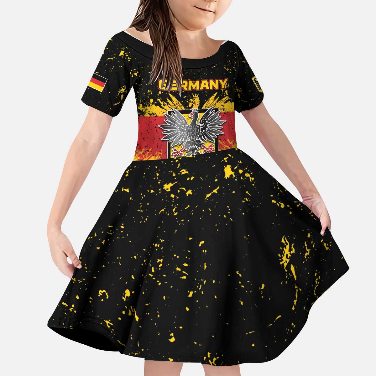 Personalized Germany Kid Short Sleeve Dress Bundeswappen Art Symbol - Wonder Print Shop