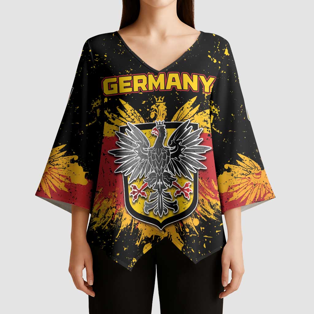 Personalized Germany Kimono Sleeve Blouse Bundeswappen Art Symbol - Wonder Print Shop