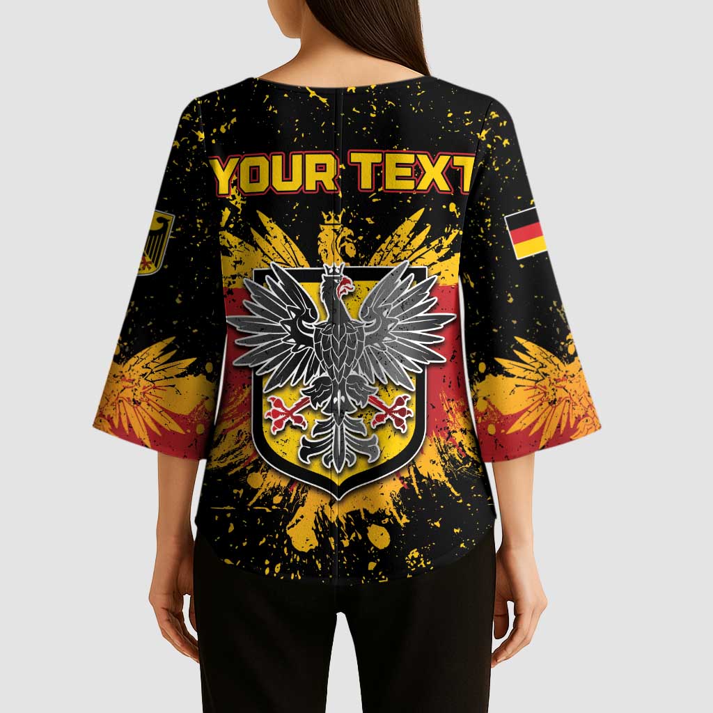 Personalized Germany Kimono Sleeve Blouse Bundeswappen Art Symbol - Wonder Print Shop