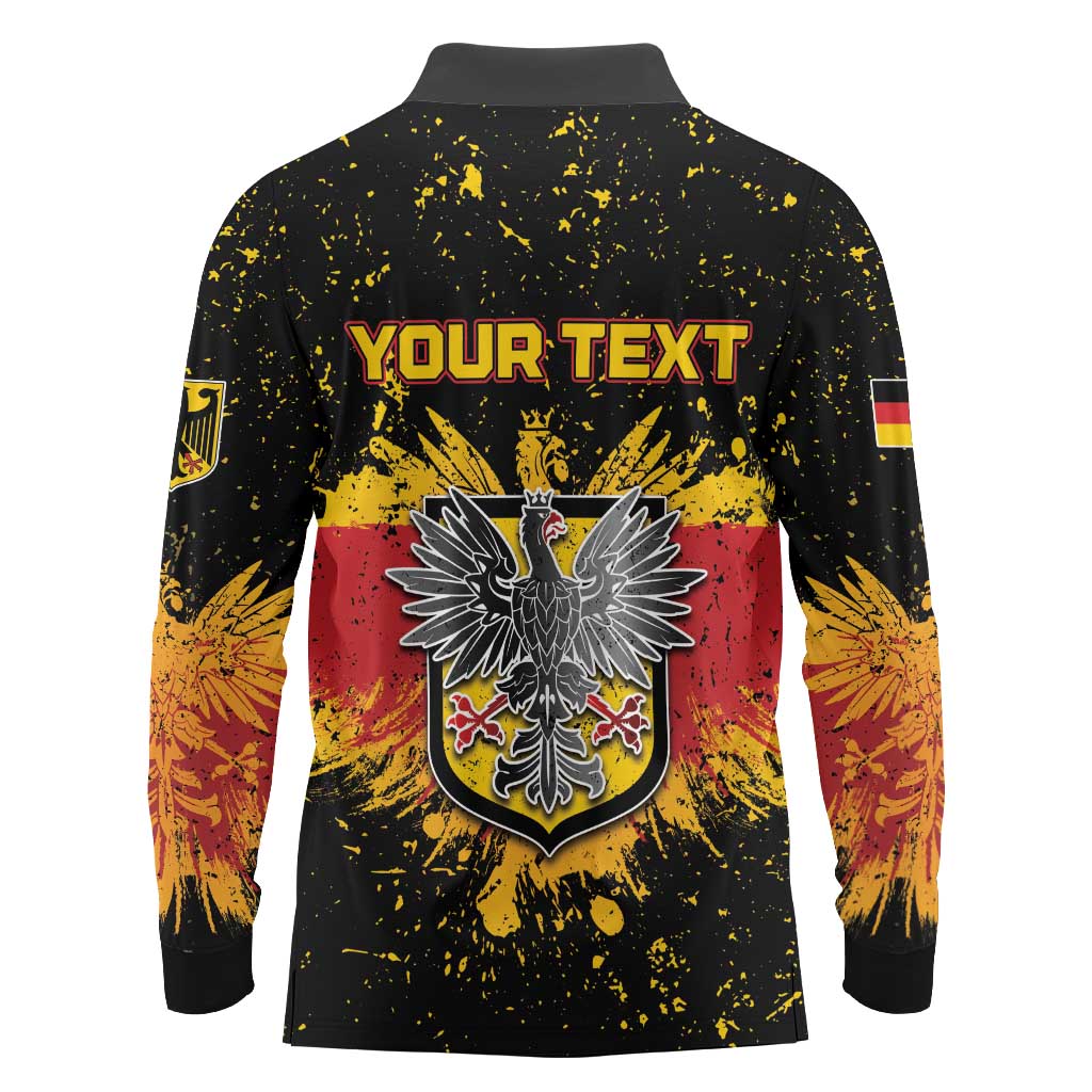 Personalized Germany Long Sleeve Polo Shirt Bundeswappen Art Symbol - Wonder Print Shop