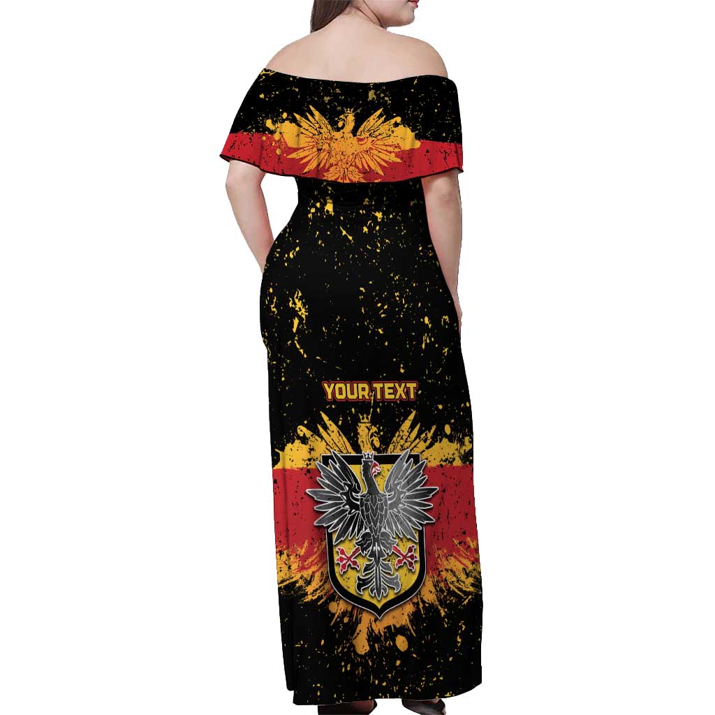 Personalized Germany Off Shoulder Maxi Dress Bundeswappen Art Symbol - Wonder Print Shop