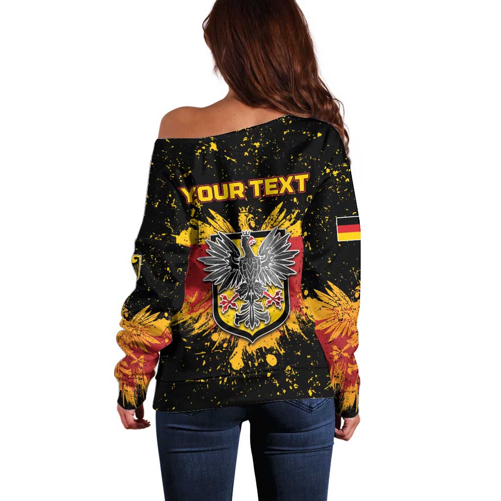 Personalized Germany Off Shoulder Sweater Bundeswappen Art Symbol - Wonder Print Shop