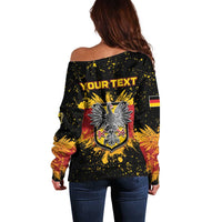 Personalized Germany Off Shoulder Sweater Bundeswappen Art Symbol - Wonder Print Shop
