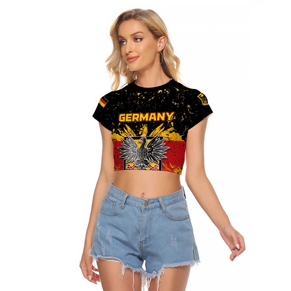 Personalized Germany Raglan Cropped T Shirt Bundeswappen Art Symbol - Wonder Print Shop
