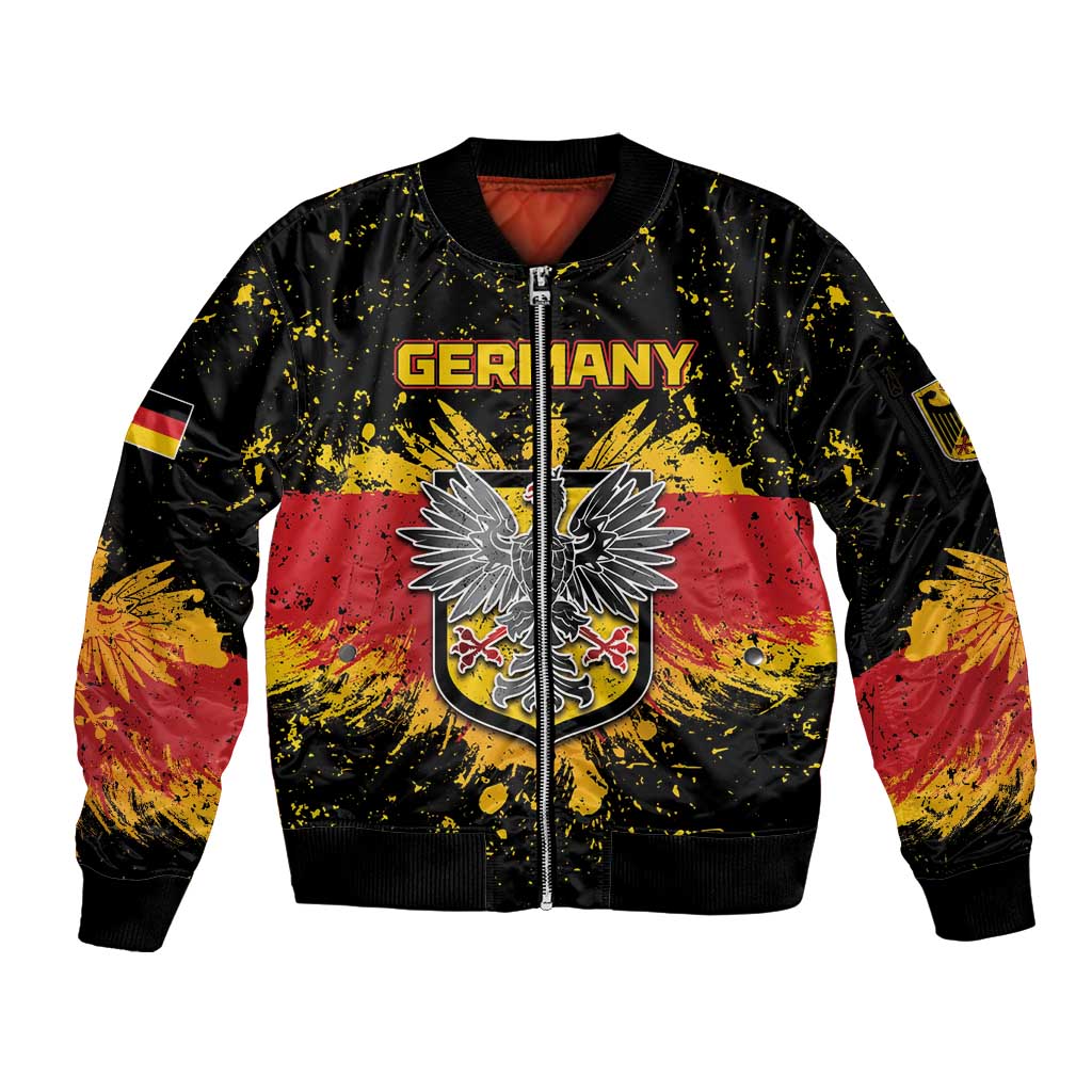 Personalized Germany Sleeve Zip Bomber Jacket Bundeswappen Art Symbol - Wonder Print Shop