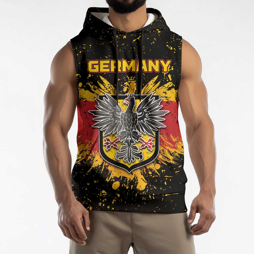 Personalized Germany Sleeveless Hoodie Bundeswappen Art Symbol - Wonder Print Shop
