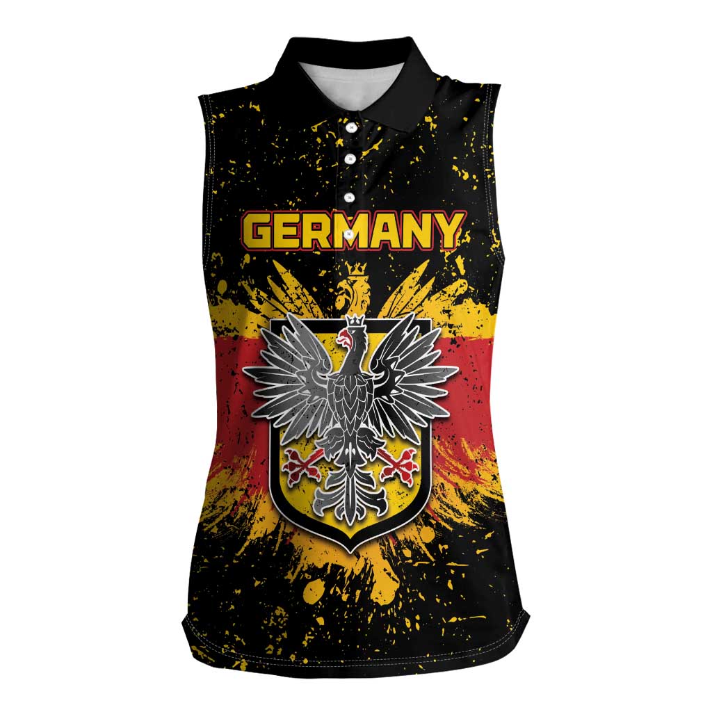 Personalized Germany Women Sleeveless Polo Shirt Bundeswappen Art Symbol - Wonder Print Shop