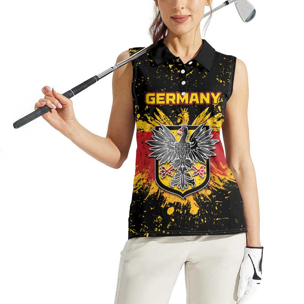 Personalized Germany Women Sleeveless Polo Shirt Bundeswappen Art Symbol - Wonder Print Shop