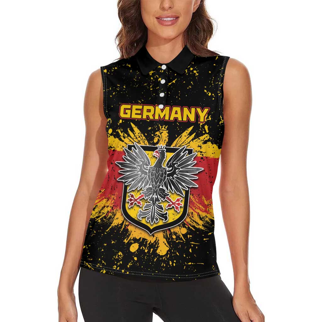 Personalized Germany Women Sleeveless Polo Shirt Bundeswappen Art Symbol - Wonder Print Shop