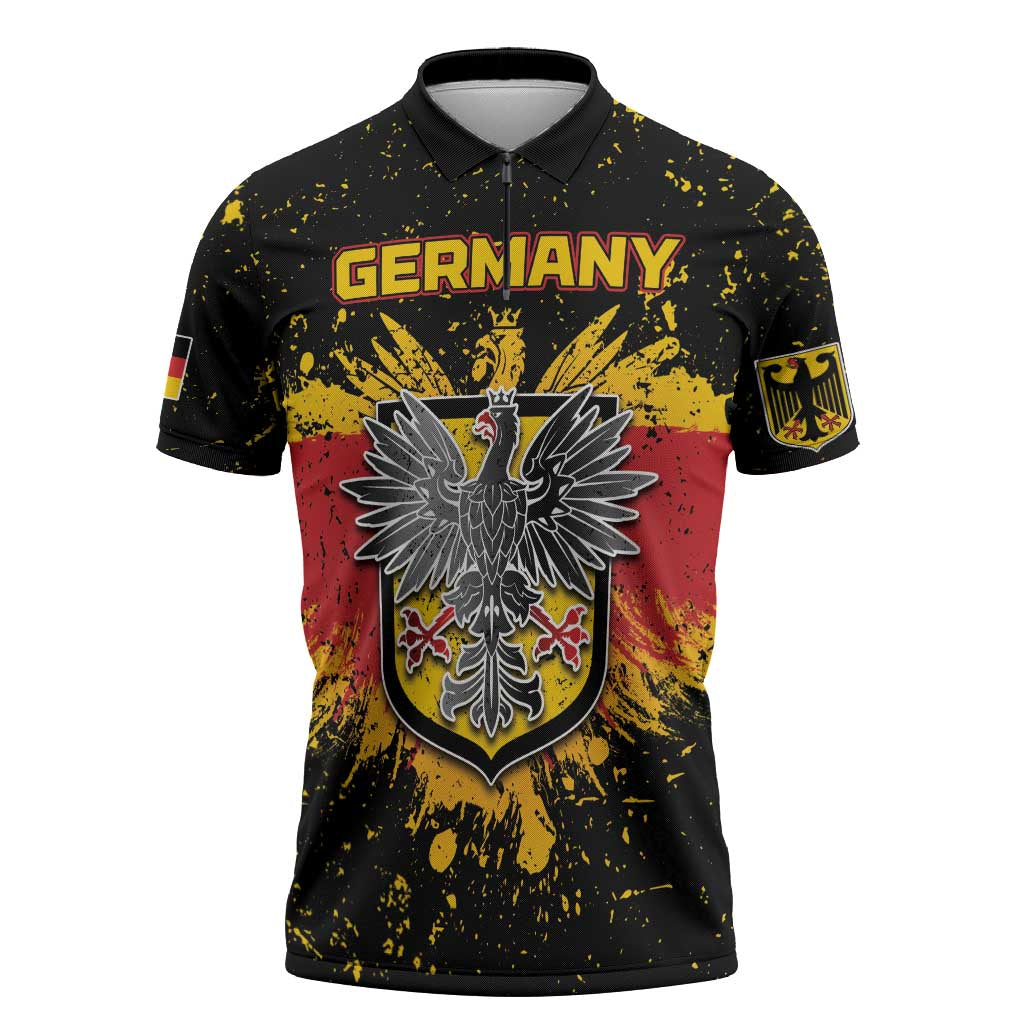 Personalized Germany Zipper Polo Shirt Bundeswappen Art Symbol - Wonder Print Shop
