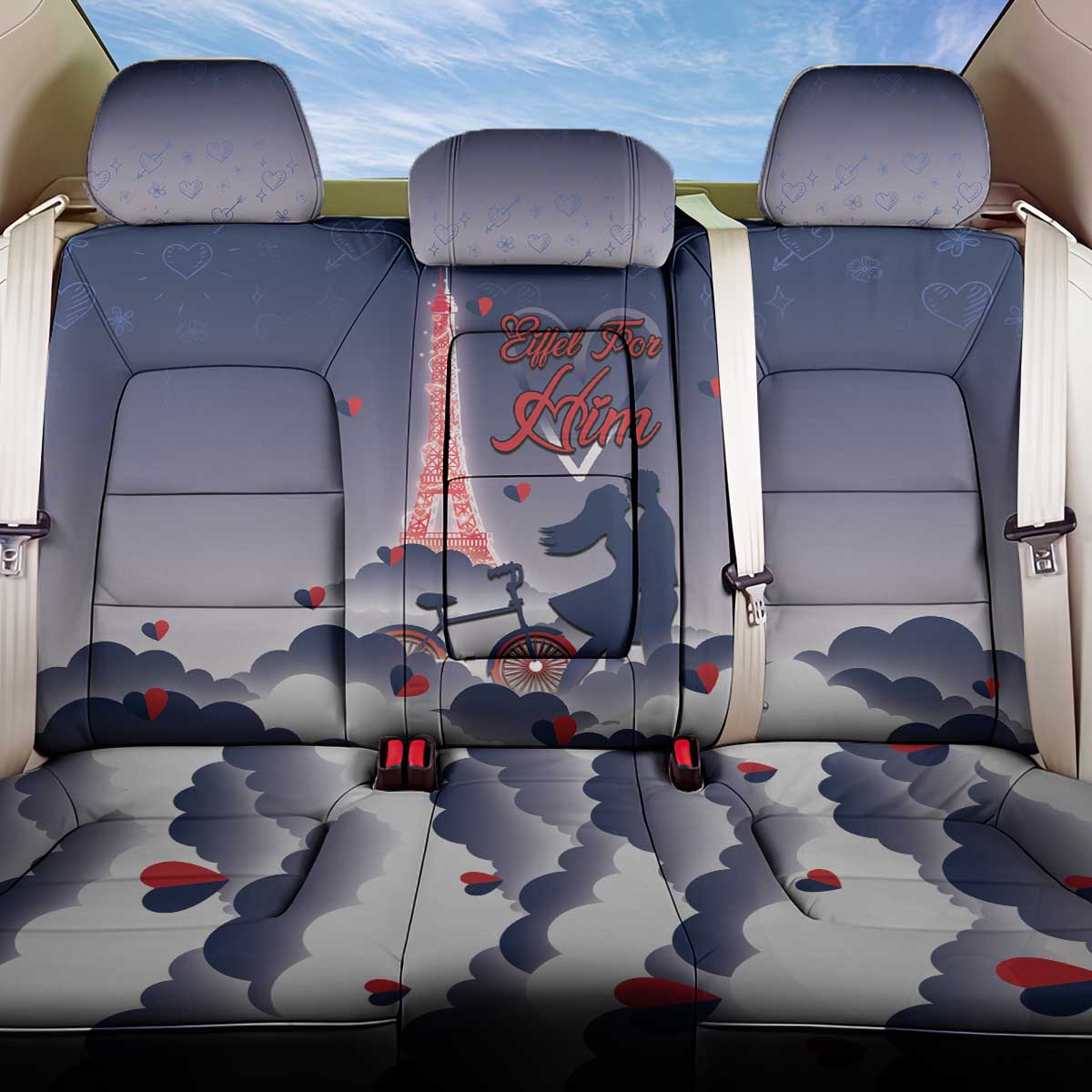 France Back Car Seat Cover Eiffel For Him - Wonder Print Shop