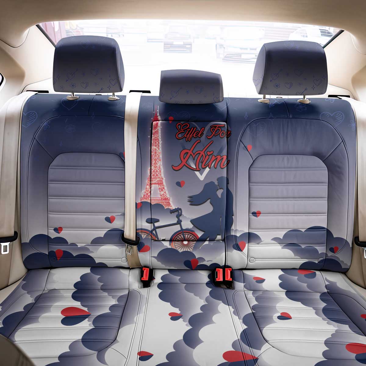 France Back Car Seat Cover Eiffel For Him - Wonder Print Shop