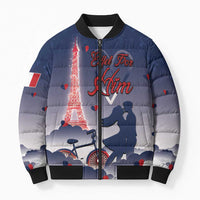 Personalized France Bomber Puffer Jacket Eiffel For Him - Wonder Print Shop